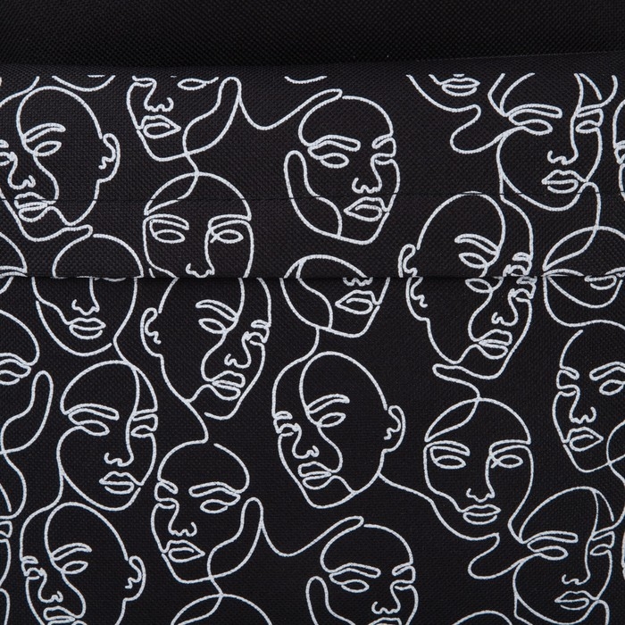 Рюкзак школьный молодёжный One line, 29х12х37 см, отд на молнии, наружный карман, светоотраж., чёрный