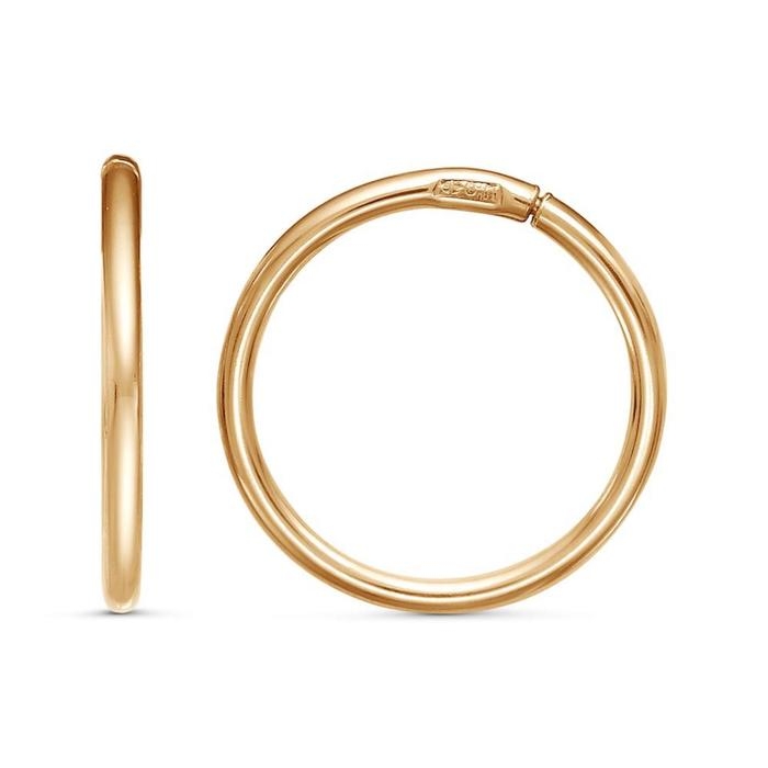 Серьги-кольца &laquo;Малые&raquo;, d=1,6 см, розовое золочение