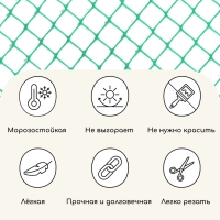 Сетка садовая, 1 &times; 10 м, ячейка ромб 40 &times; 40 мм, пластиковая, зелёная, Greengo