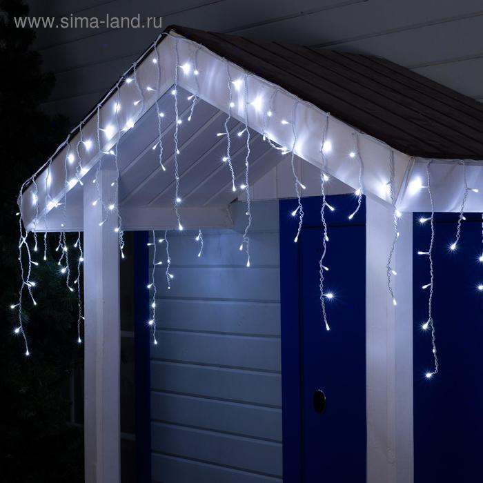 Гирлянда &laquo;Бахрома&raquo; 4 &times; 0.6 м, IP44, белая нить, 180 LED, свечение белое, мерцание белым, 220 В