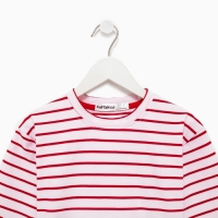 Лонгслив детский в полоску KAFTAN, размер 36 (134-140 см), цвет белый/красный Лонгслив детский в полоску KAFTAN, размер 36 (134-140 см), цвет белый/красный