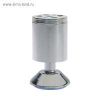 Опора мебельная, регулируемая, алюминиевая, D=50 мм, h=100 мм, цвет матовый хром Опора мебельная, регулируемая, алюминиевая, D=50 мм, h=100 мм, цвет матовый хром