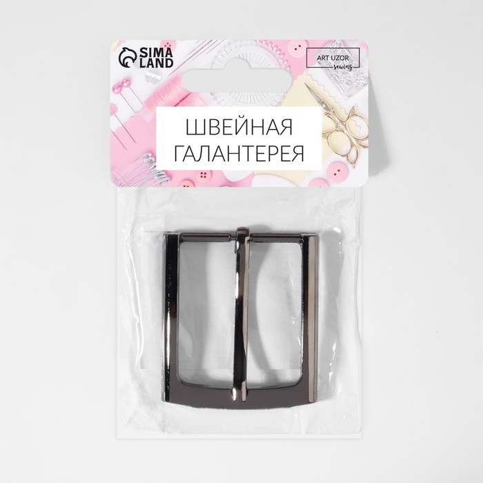 Пряжка для ремня, 5,3 &times; 4,5 см, 35 мм, цвет чёрный никель