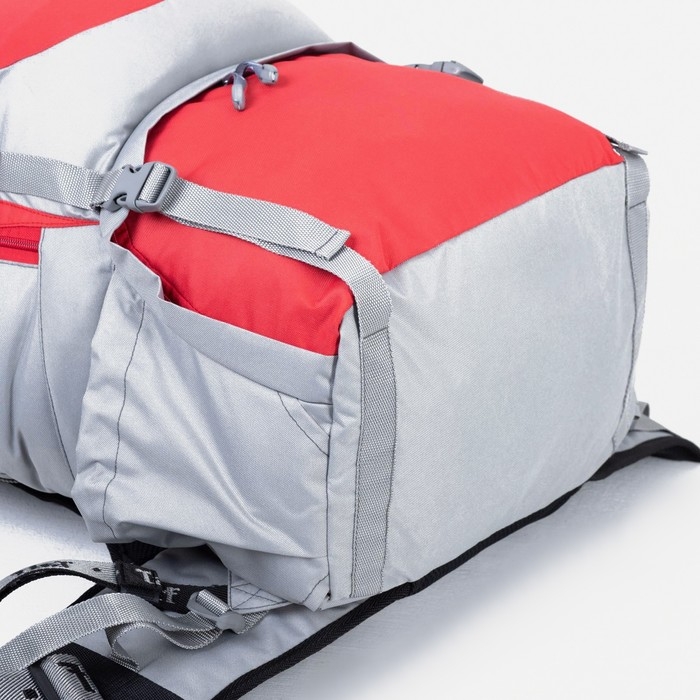Рюкзак туристический, Taif, 80 л, отдел на стяжке, 2 наружных кармана, 2 боковых кармана, цвет серый/красный Рюкзак туристический, Taif, 80 л, отдел на стяжке, 2 наружных кармана, 2 боковых кармана, цвет серый/красный