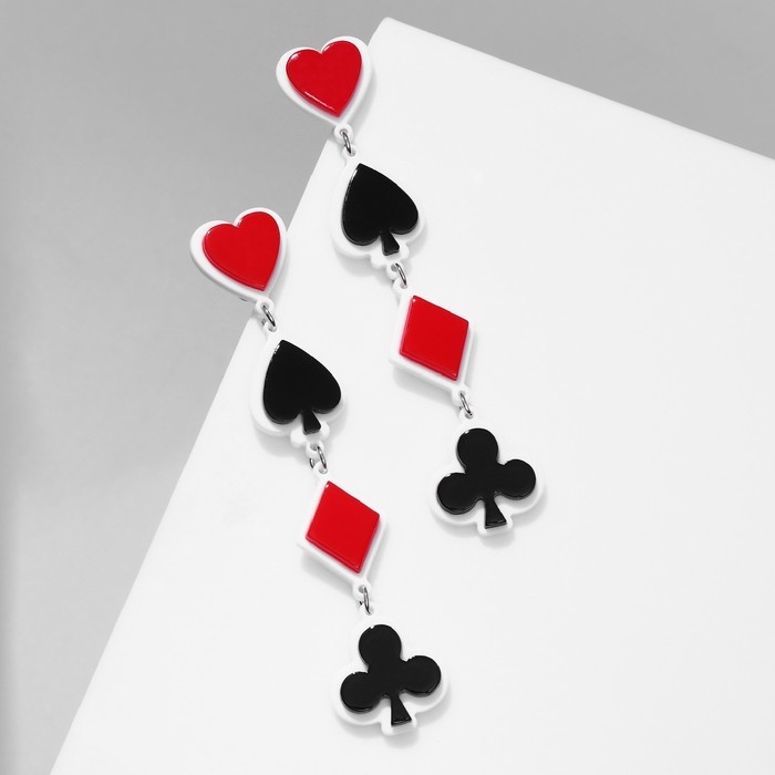 Серьги акрил &laquo;Масть&raquo;, цветные в серебре