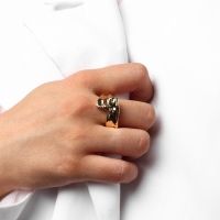 Кольцо металл &laquo;Тренд&raquo; мятое, широкое, цвет золото, безразмерное