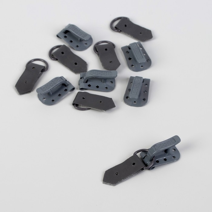 Крючки пришивные, металлические, для верхней одежды, 5 &times; 1,5 см, 6 шт, цвет серый