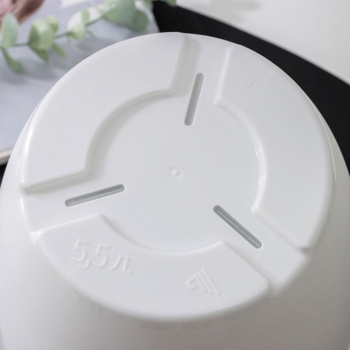 Горшок для цветов с поддоном «Афина», 5,5 л, пластиковый, цвет белый Горшок для цветов с поддоном «Афина», 5,5 л, пластиковый, цвет белый