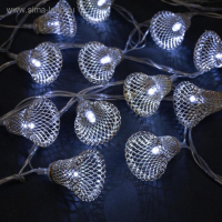 Гирлянда &laquo;Нить&raquo; 4 м с насадками &laquo;Колокольчик&raquo;, IP20, прозрачная нить, 20 LED, свечение белое, 8 режимов, 220 В