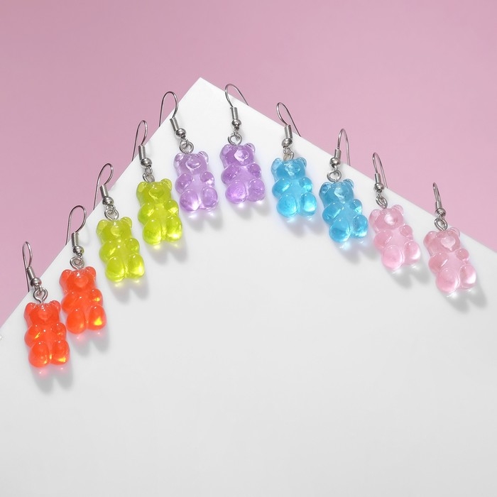 Серьги ассорти &laquo;Вкусняшка&raquo; мишки, цвет МИКС