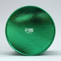 Набор коробок 2в1 круглые &laquo;С Новым годом&raquo;, зелёный металлик, 12 х 12, 15 х 15 см, Новый год