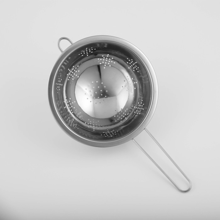 Дуршлаг из нержавеющей стали Доляна &laquo;Индия&raquo;, 1,3 л, d=20 см, длинная ручка