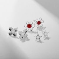 Пусеты в коробке 36 пар &laquo;Рисунки&raquo; трио, цвет МИКС в серебре