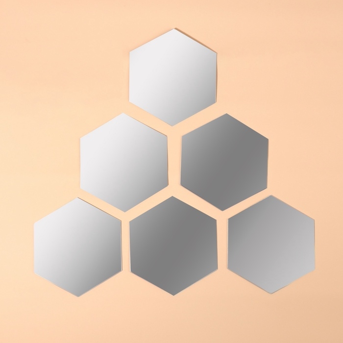 Интерьерные зеркала для декорирования, без рамы, набор - 6 шт, 10 &times; 8,6 см