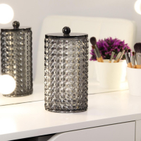 Органайзер для хранения ватных дисков &laquo;Black Secret&raquo;, с крышкой, 18 &times; 10 &times; 7,5 см, цвет чёрный