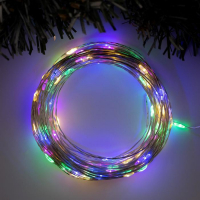 Гирлянда «Нить» 20 м роса, IP20, серебристая нить, 200 LED, свечение мульти, 12 В Гирлянда «Нить» 20 м роса, IP20, серебристая нить, 200 LED, свечение мульти, 12 В