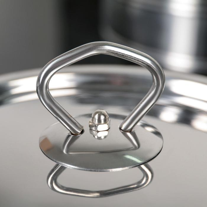 Набор кастрюль из нержавеющей стали &laquo;Ясмин&raquo;, 4 кастрюли: 2 л, 2,7 л, 3,5 л, 4,5 л, d=17/19/21/23 см, металлические крышки, индукция