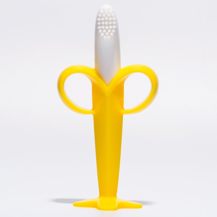 Прорезыватель - массажер для зубов &laquo;Банан&raquo;, силиконовый, на присоске, щеточка, Крошка Я