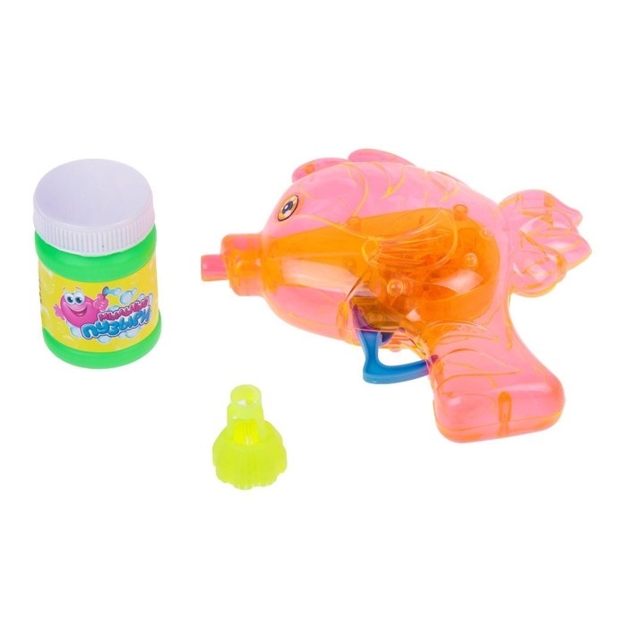 Генератор-пистолет мыльных пузырей &laquo;Рыбка-пистолет&raquo; со светом, 50 мл, цвета МИКС