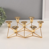 Подсвечник металл на 7 свечей "Геометрия" d-2 см 30х29,5х10,5 см