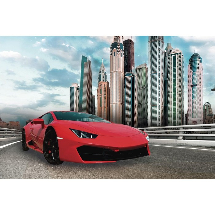 Алмазная мозаика на подрамнике с частичным заполнением &laquo;Гоночная машина&raquo;, 20 x 30 см