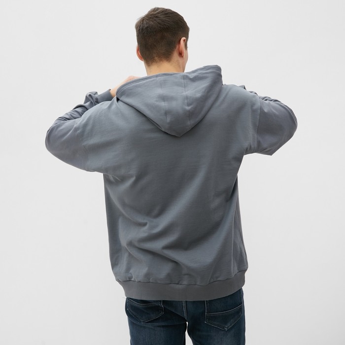 Толстовка мужская, начёс, цвет тёмно-серый, размер 56 Толстовка мужская, начёс, цвет тёмно-серый, размер 56