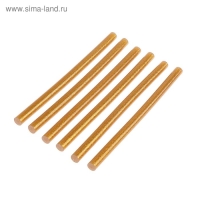 Клеевые стержни ТУНДРА, 11 х 200 мм, золотистые с блестками, 6 шт.