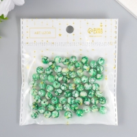 Бусины для творчества пластик "Мраморные. Малахит" d=0,8 см набор 20 гр Бусины для творчества пластик "Мраморные. Малахит" d=0,8 см набор 20 гр