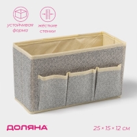 Органайзер для мелочей Доляна &laquo;Европа&raquo;, 3 кармана, 25&times;15&times;12 см, цвет бежевый
