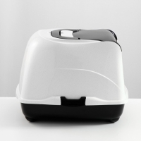 Туалет-домик для кошек закрытый с дверцей 50*38*37 см, черно-белый Туалет-домик для кошек закрытый с дверцей 50*38*37 см, черно-белый