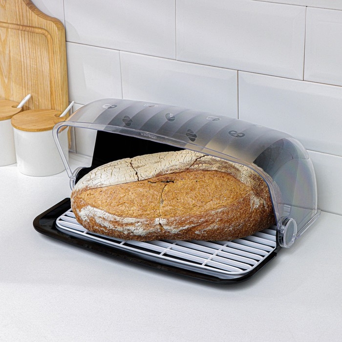 Хлебница «Рондо», 34×26×15,5 см, цвет чёрный Хлебница «Рондо», 34×26×15,5 см, цвет чёрный