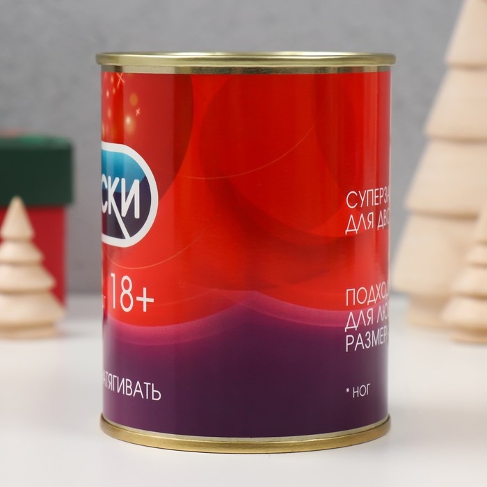 Носки с принтом в банке Носки с принтом в банке "XXXL защита ног" (мужские, "Чистые носки")