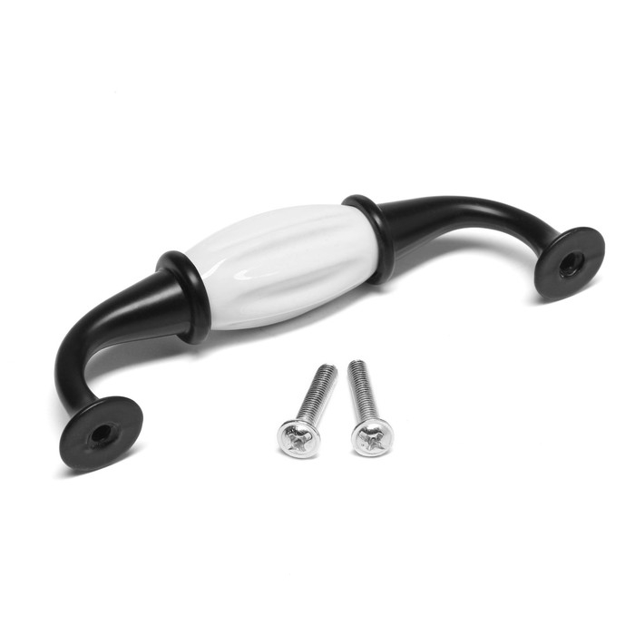 Ручка скоба STYLISH Ceramics 003,керамическая 96 мм, чёрная Ручка скоба STYLISH Ceramics 003,керамическая 96 мм, чёрная