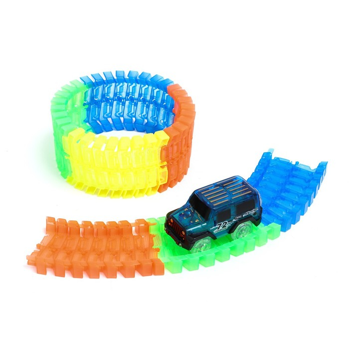 Автотрек &laquo;Магический Трек&raquo;, гибкий, светится в темноте, 56 деталей