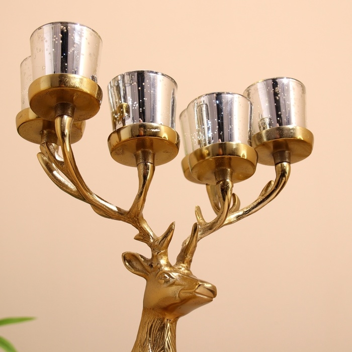 Подсвечник на 6 свечей Подсвечник на 6 свечей "Олень" алюминий 23х28х41 см