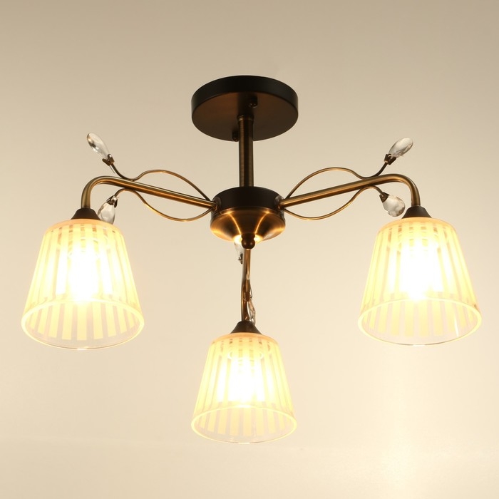 Люстра "Шарлин" 3хЕ27 40Вт черный-латунь 49х49х29 см BayerLux