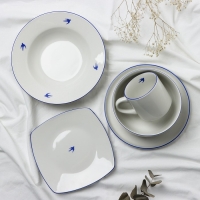 Тарелка плоская керамическая &laquo;Ласточка&raquo;, 18 х 18 см, цвет белый