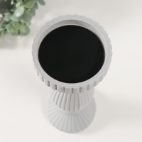 Подсвечник дерево на 1 свечу "Гофре" светло-серый 9,7х9,7х30,5 см Подсвечник дерево на 1 свечу "Гофре" светло-серый 9,7х9,7х30,5 см