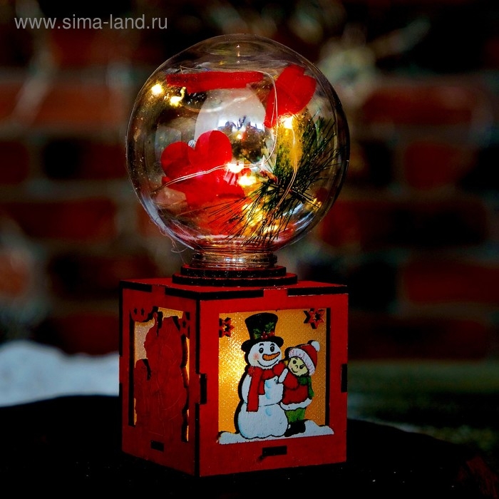 Декор с подсветкой "Новогодний шар" 7,5&times;7,5&times;14 см