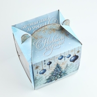 Коробка кондитерская с окном, сундук, &laquo;Ёлочка&raquo;, 20 х 20 х 20 см, Новый год