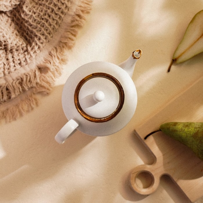 Чайник заварочный фарфоровый SL Home &laquo;Волна в камне&raquo;, 1 л, 22&times;13&times;15,5 см, цвет белый