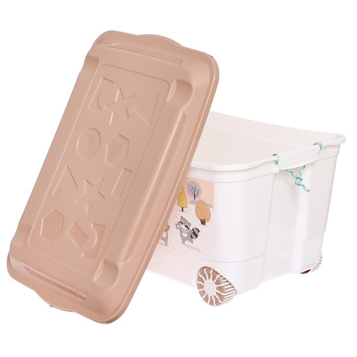 Ящик для игрушек &laquo;Зверушки на опушке&raquo;, на колёсах, с декором, 580 &times; 390 &times; 335 мм