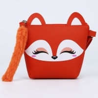 Сумка детская для девочки трапеция &laquo;Лисёнок&raquo; с хвостиком, 18х15х3.5см