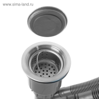 Мойка FABIA PROFI, 60х50 см, врезная, S = 3,0 и 0,8 мм, сифон с переливом + корзина Мойка FABIA PROFI, 60х50 см, врезная, S = 3,0 и 0,8 мм, сифон с переливом + корзина