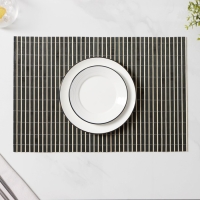 Салфетка сервировочная на стол &laquo;Соломка черная&raquo;, 45&times;30 см, цвет чёрный