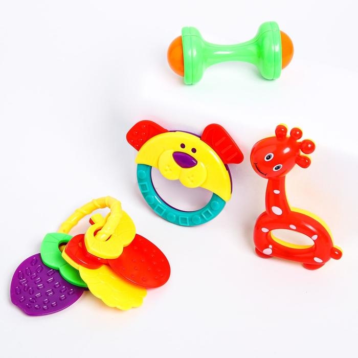 Набор погремушек &laquo;Маленькие радости&raquo;, 4 шт, цвет МИКС, Крошка Я