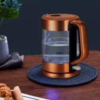 Чайник электрический Kitfort КТ-6656, стекло, 1.5 л, 2200 Вт, цвет медь Чайник электрический Kitfort КТ-6656, стекло, 1.5 л, 2200 Вт, цвет медь