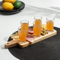 Доска - менажница для подачи шотов Adelica, на 5 рюмок, 30&times;13&times;1,8 см, берёза