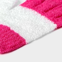 Мочалка-перчатка массажная Доляна, 14&times;18 см, полосатая, цвет МИКС