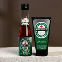 Новогодний подарочный набор косметики &laquo;Непобедимый&raquo;, гель для душа во флаконе пиво 250 мл и гель для бритья 110 мл, Новый Год